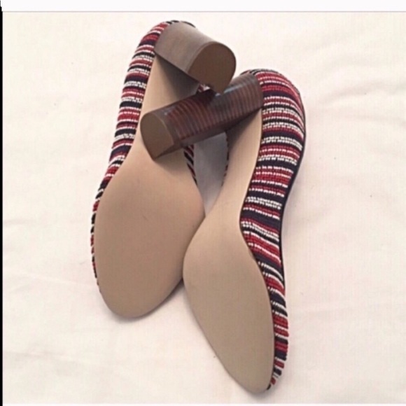 🆕 J. Crew Etta fabric stacked heels red bl… - Picture 5 of 7